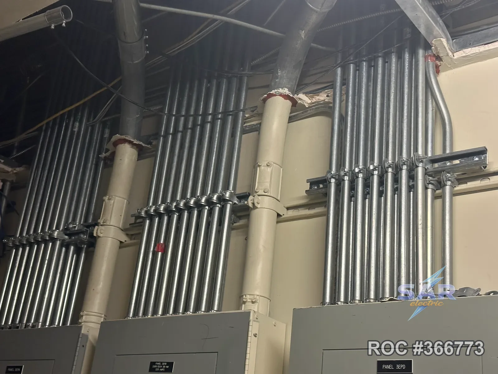 Precision commercial conduit and panel distribution installed by SAR Electric